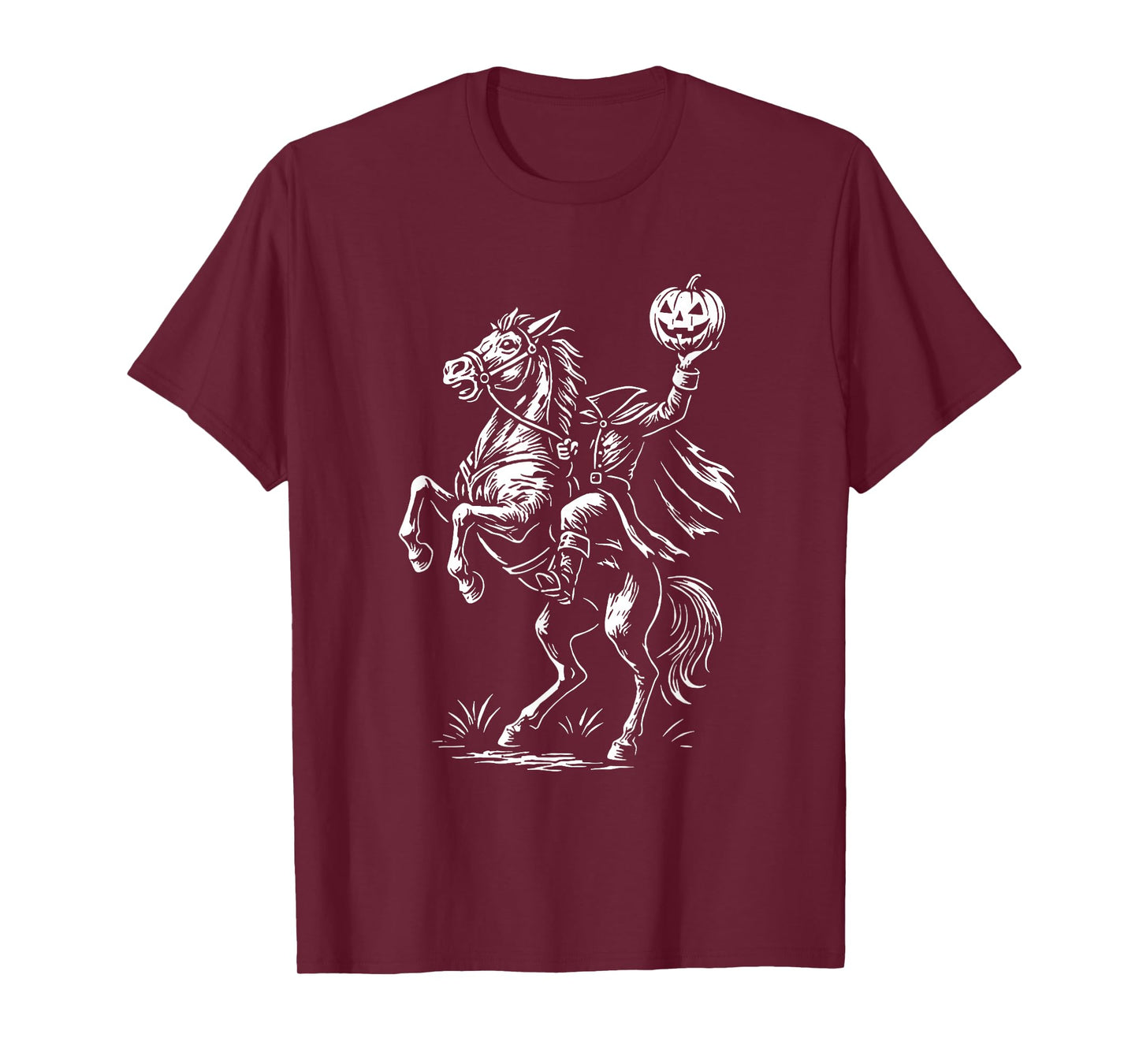 Headless Horseman Halloween Pumpkin Spooky Jack O Lantern T-Shirt