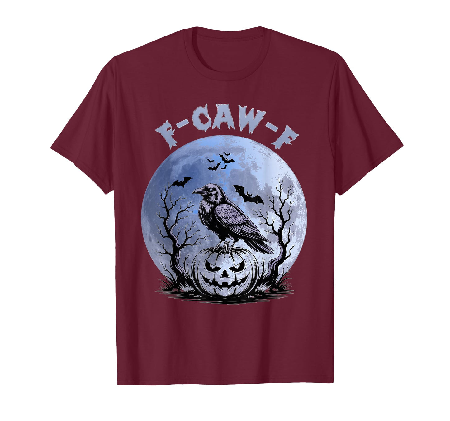 F-Caw-F Funny Gothic Crow Black Bird Moon Humor Graphic T-Shirt