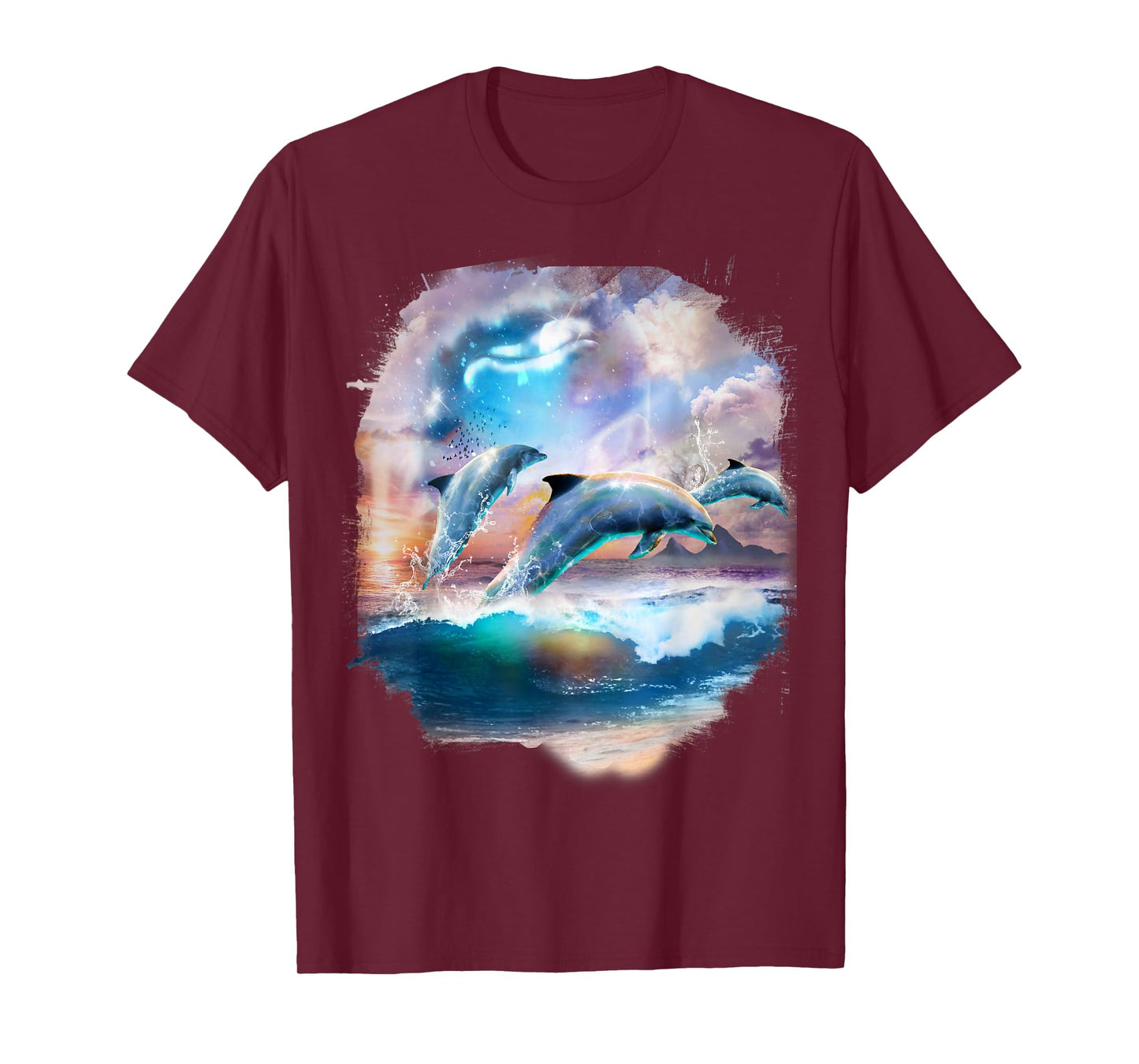 Dolphin Family, Dolphins in Clouds at Beach T-Shirt