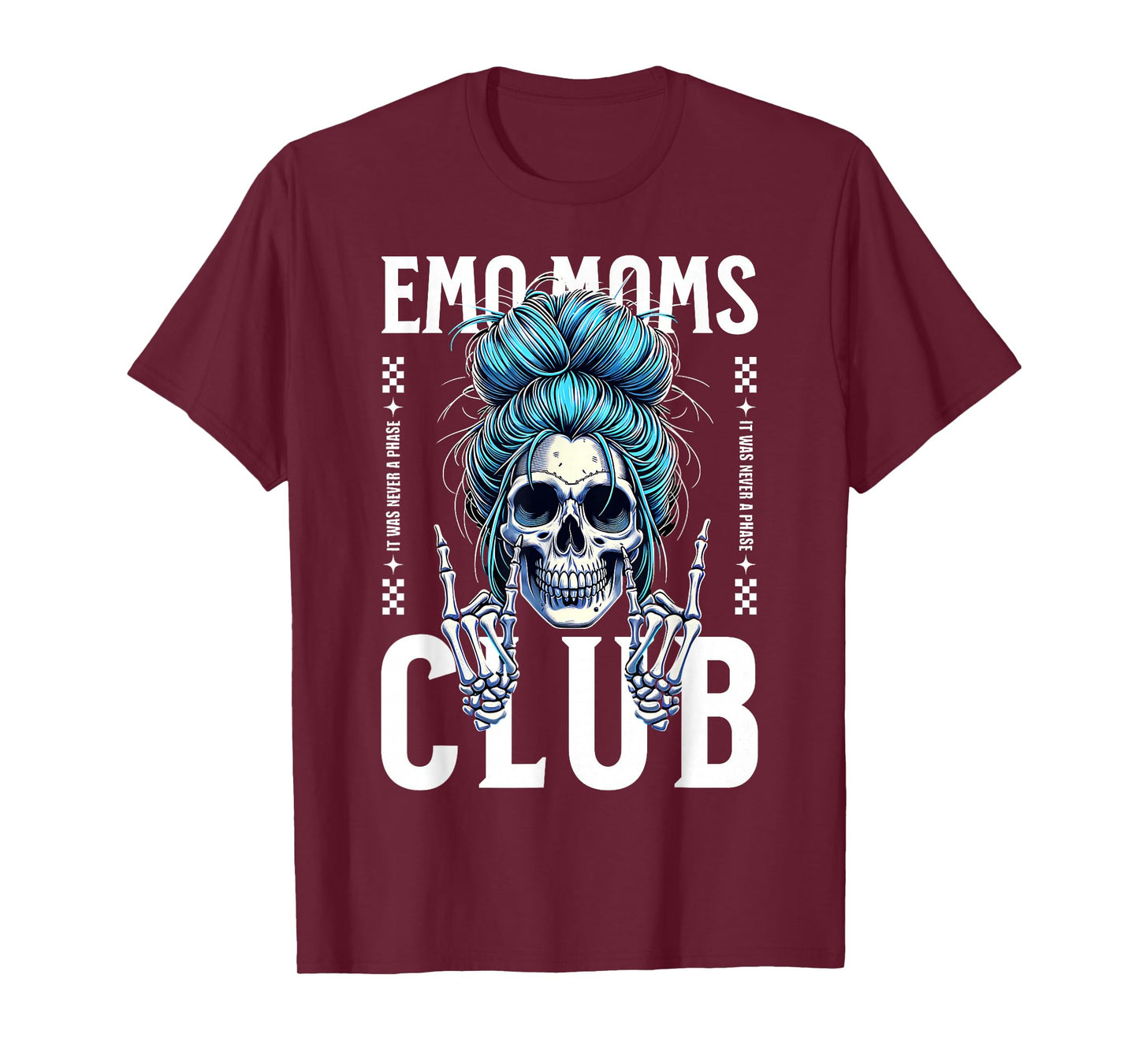 Funny Emo Moms Club skeleton, Cool Goth Punk Mother's Day T-Shirt