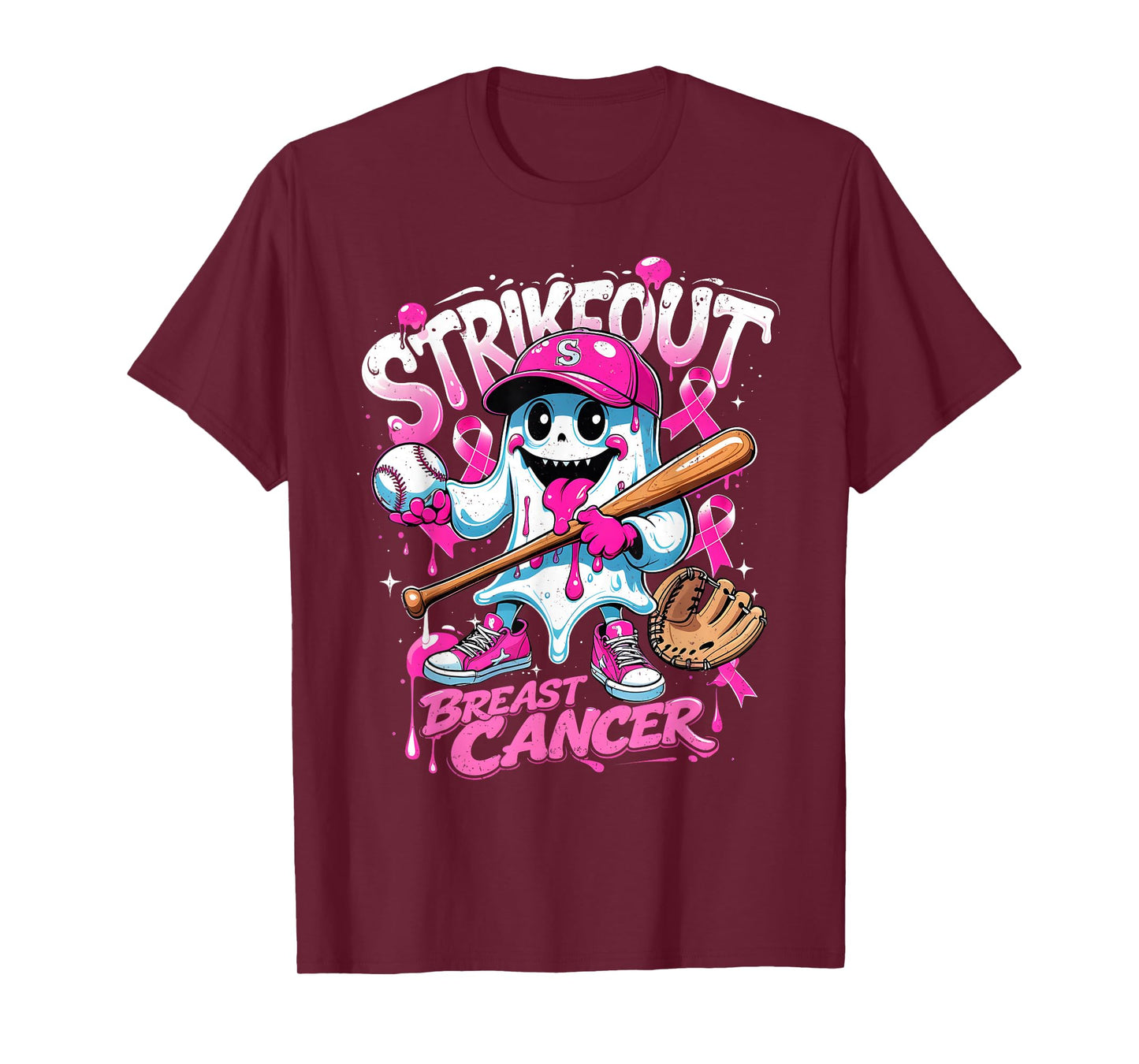Breast Cancer Baseball Awareness Pink Ribbon Support Squad T-Shirt