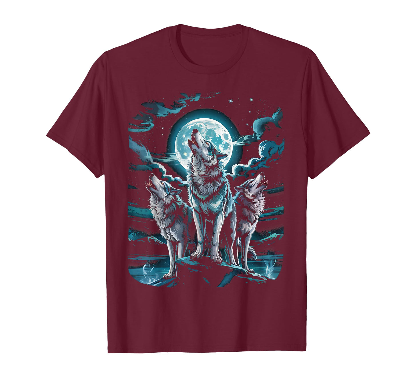 3 Dire Wolf In The Moon White Wolf Animal Dire Wolf T-Shirt