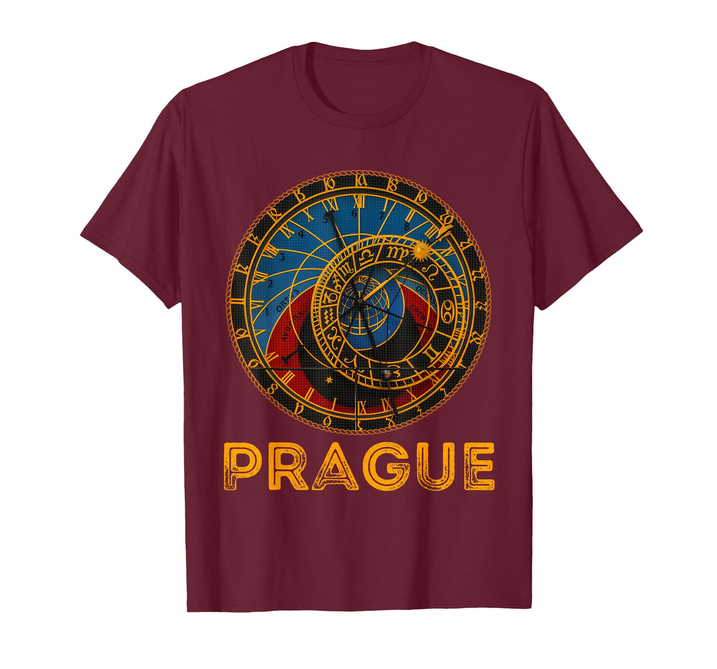 Prague Czech Republic Souvenir Astronomical Clock Prague T-Shirt