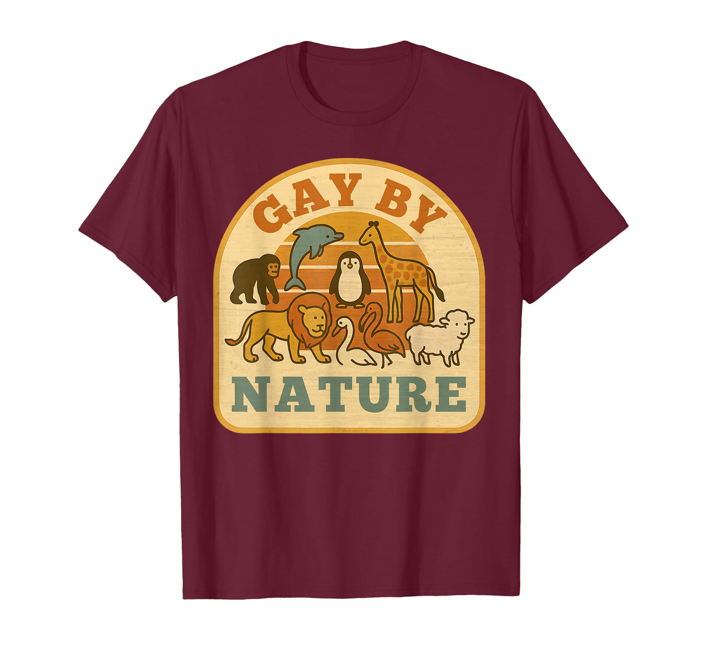 Gay By Nature Funny Vintage LGBTQ Pride Month Animals Queer T-Shirt