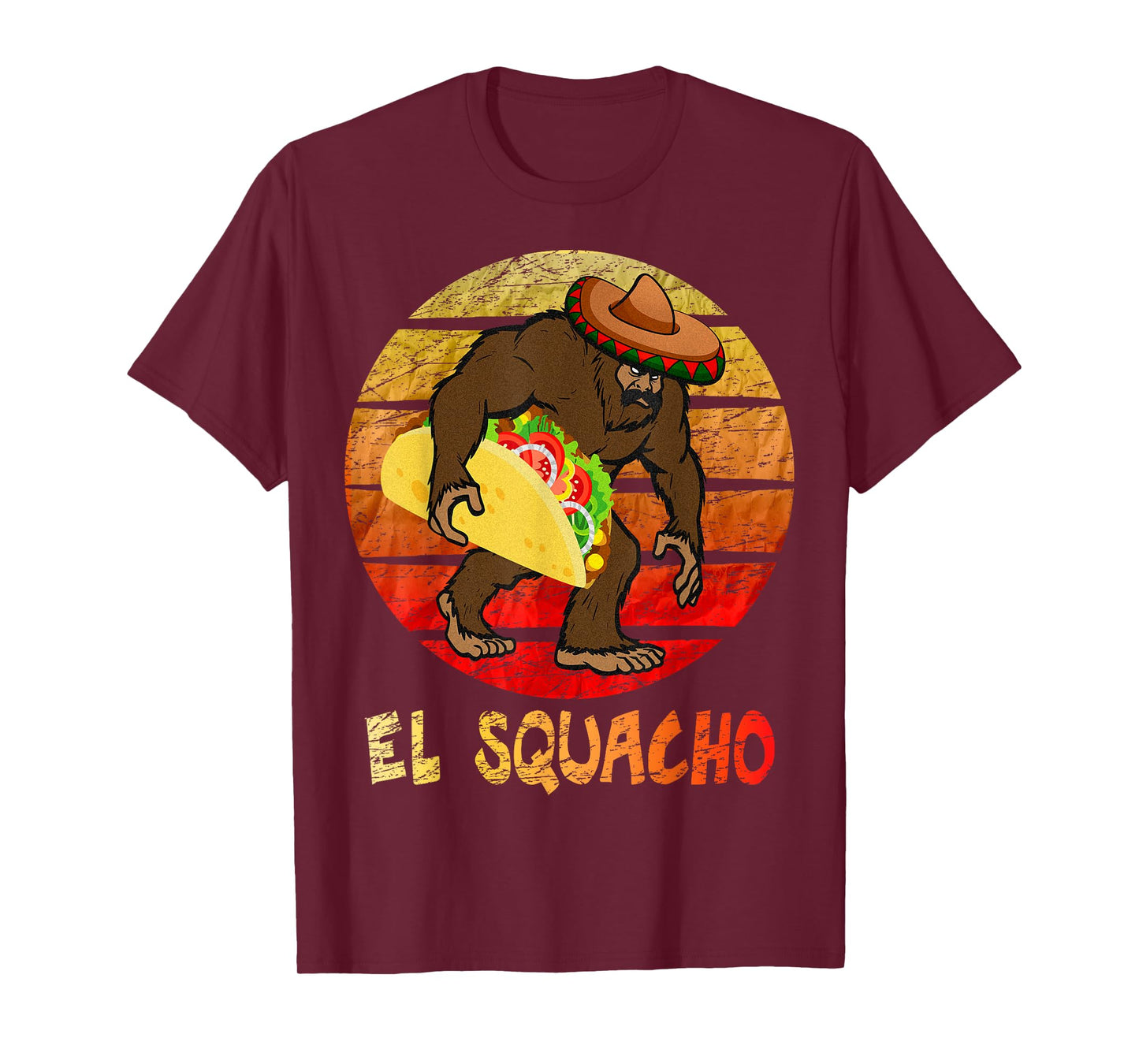 El Squacho Sasquatch Taco Sombrero TShirt Cinco de Mayo Tee