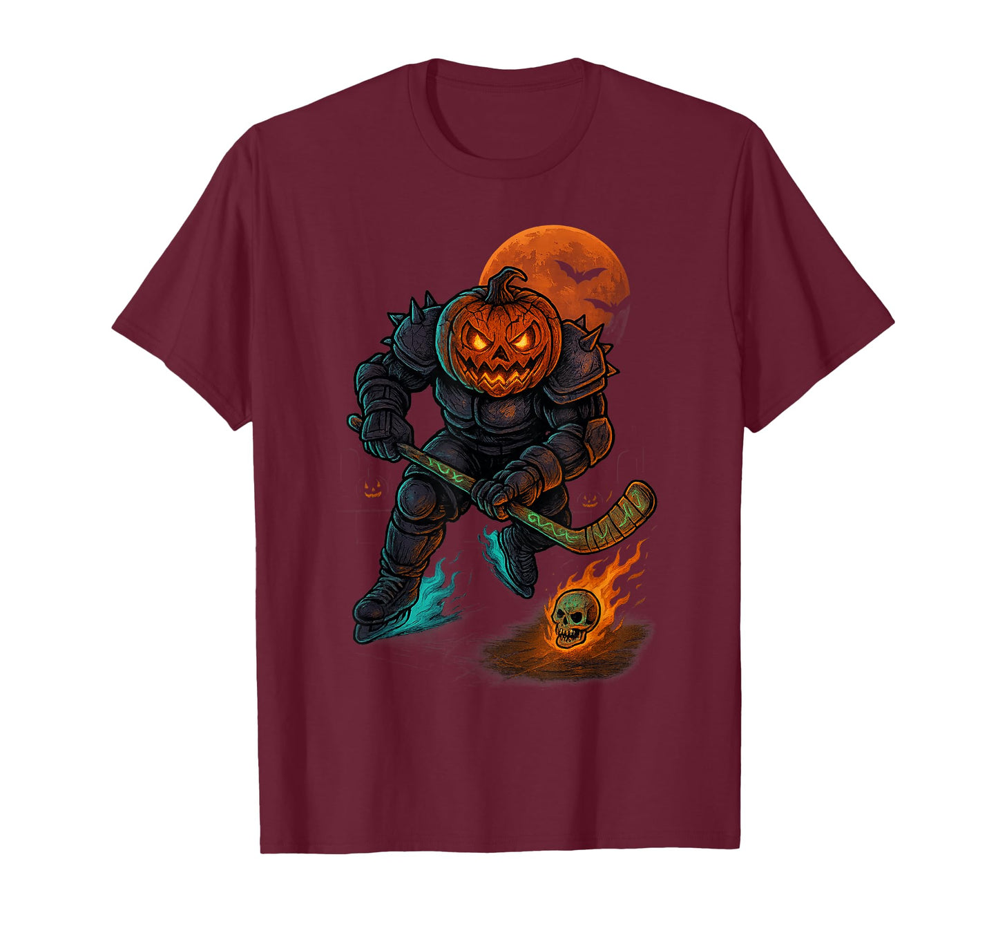 Skeleton Ice Hockey Halloween Sport Costume Men Boys Kids T-Shirt