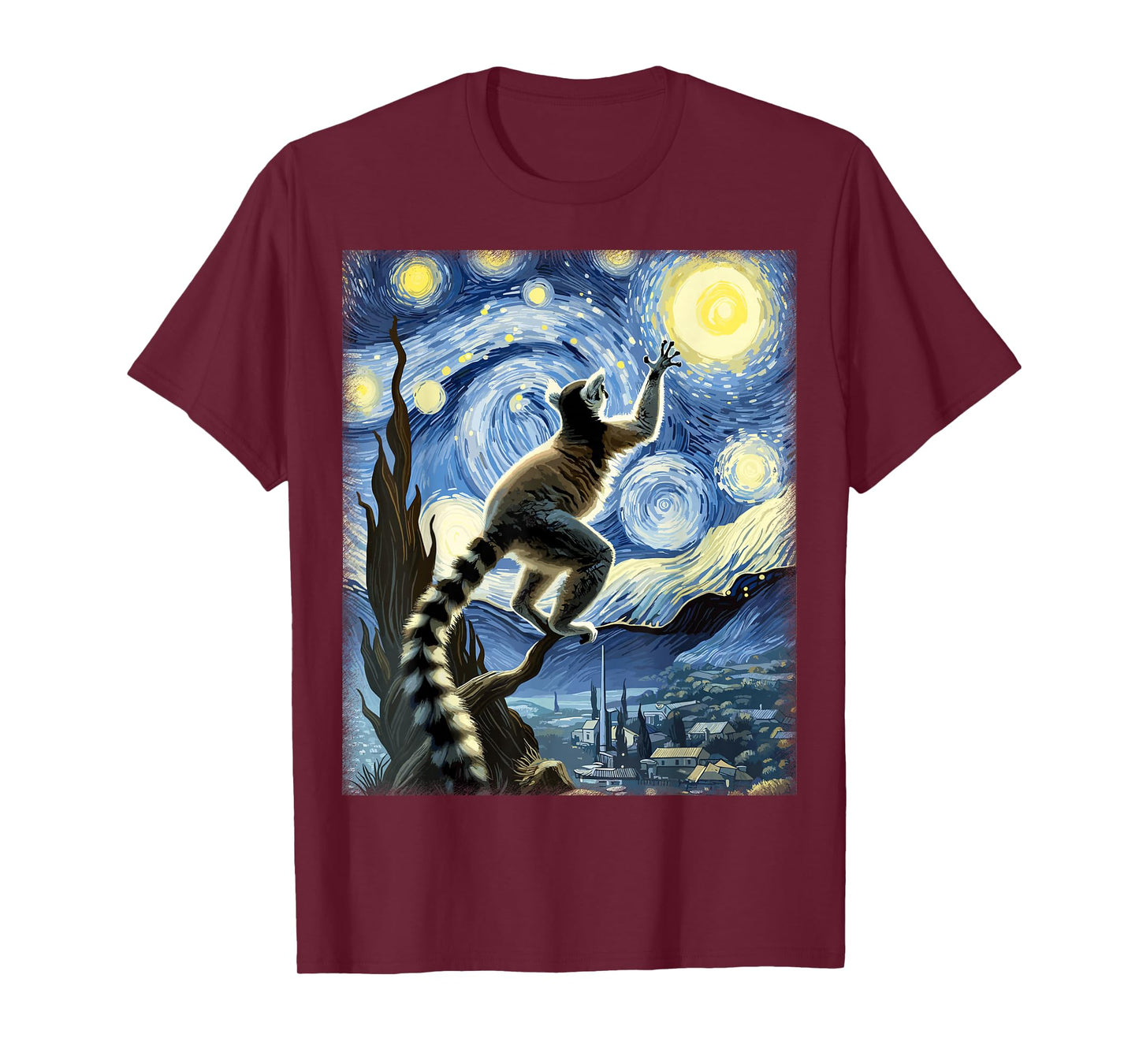 Artistic Lemur Shirt Van Gogh Style Starry Night Lemur T-Shirt