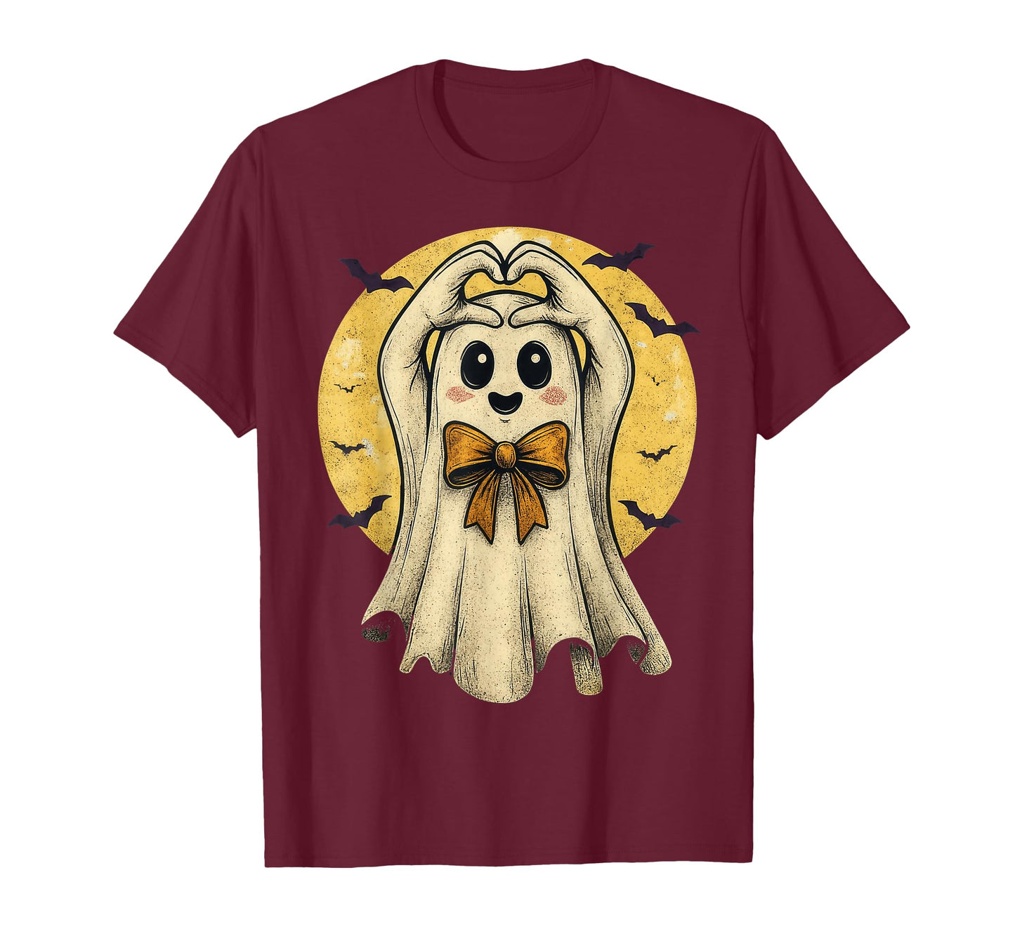 Halloween Cool Teen Boys Kids Men Halloween Boo Heart T-Shirt