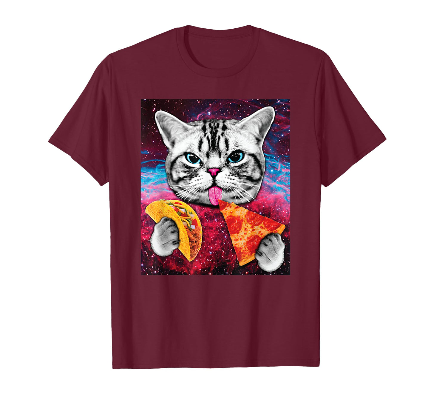 Taco Cat Funny Pizza and Tacos Space Tee T-Shirt