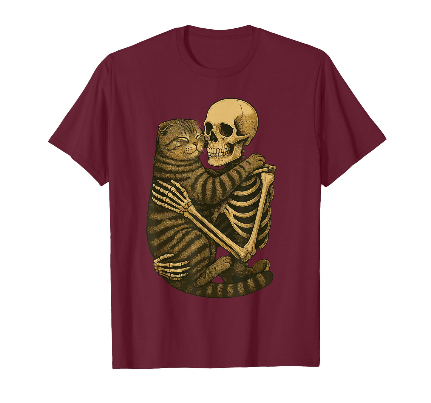 Skeleton Hugging Scottish Fold T-Shirt