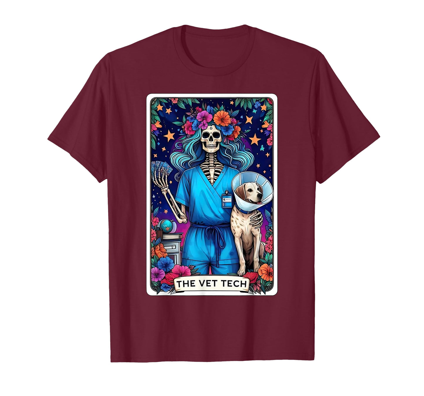 The Vet Tech Funny Tarot Card Black Unisex-Adults Classic Fit Short Sleeve T-Shirt