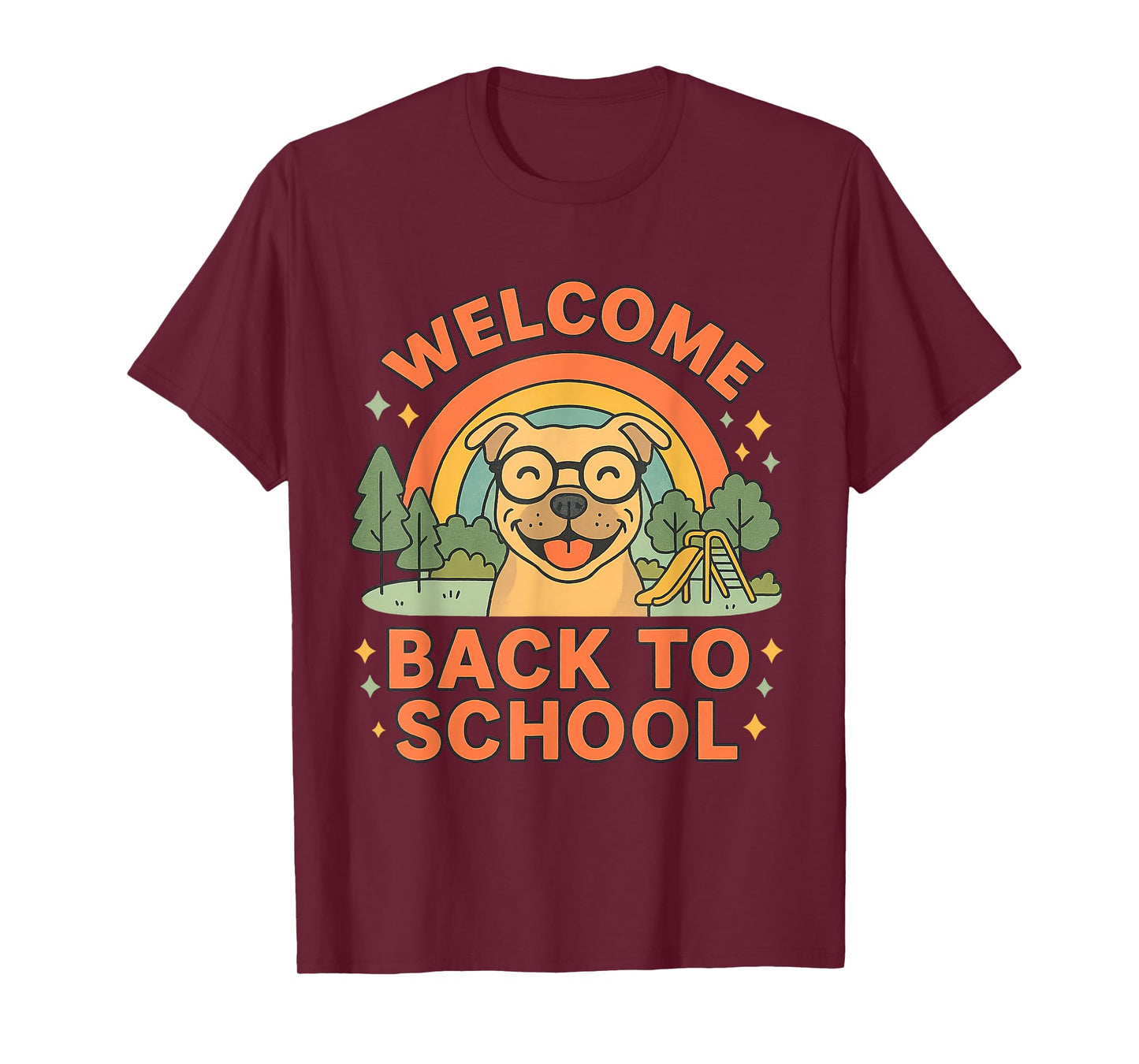 Funny Retro Welcome Back to School Dog Teacher T-Shirt T-Shirt