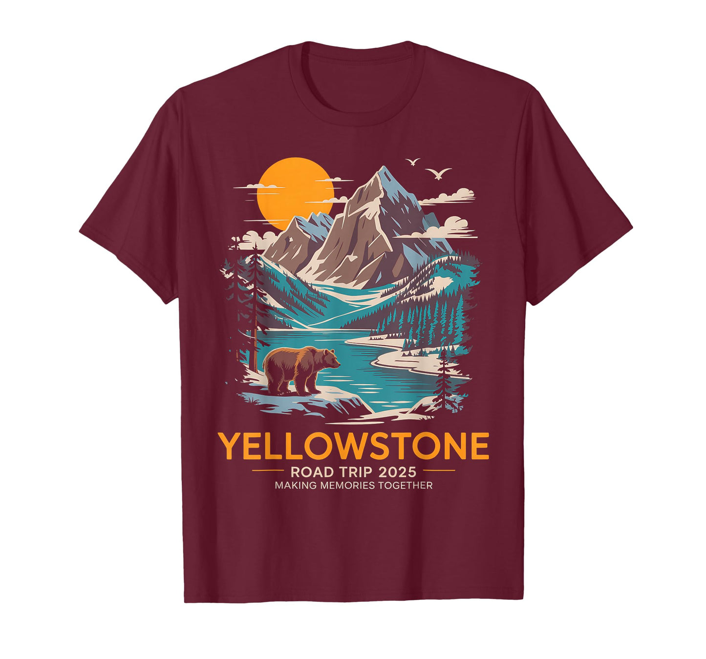 Yellowstone Road Trip 2025 Family National Park Outdoor T-Shirt