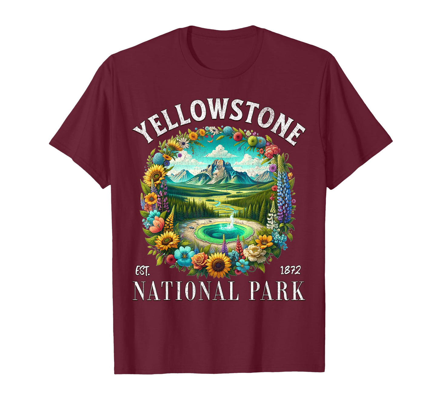 Yellowstone Grand Prismatic Spring Geothermal Vintage T-Shirt