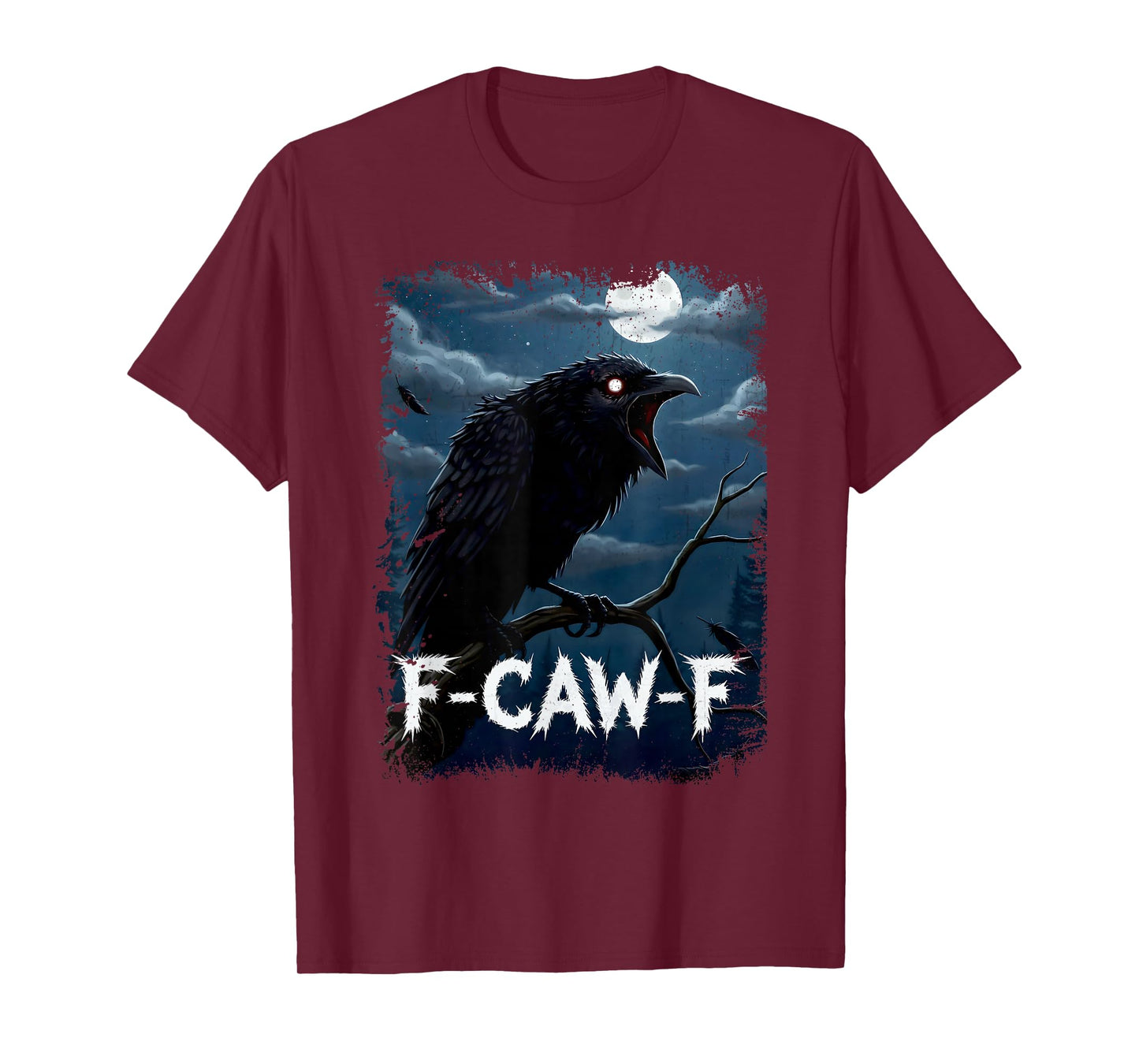 Funny Black Crow F-CAW-F Graphic for Adults, Friends & Crew T-Shirt