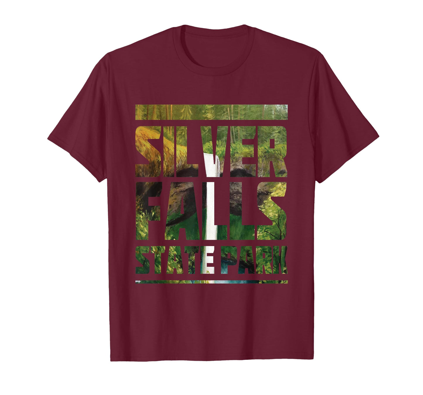 Silver Falls State Park Waterfall Souvenir Camping Hiking T-Shirt
