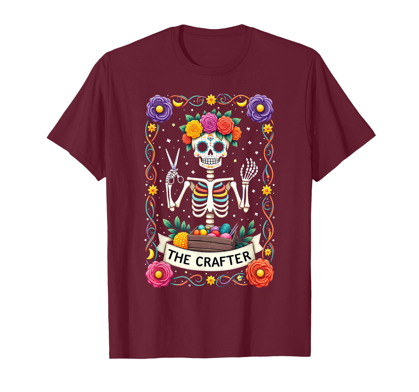 Gothic Tarot Card The Crafter Skeleton T-Shirt
