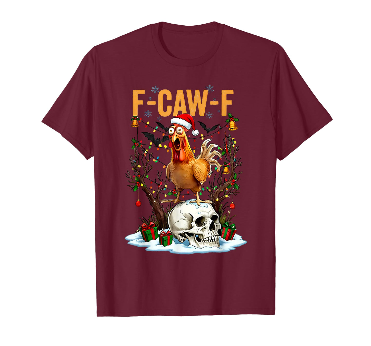 F Caw F Santa Rooster Retro Christmas T-Shirt