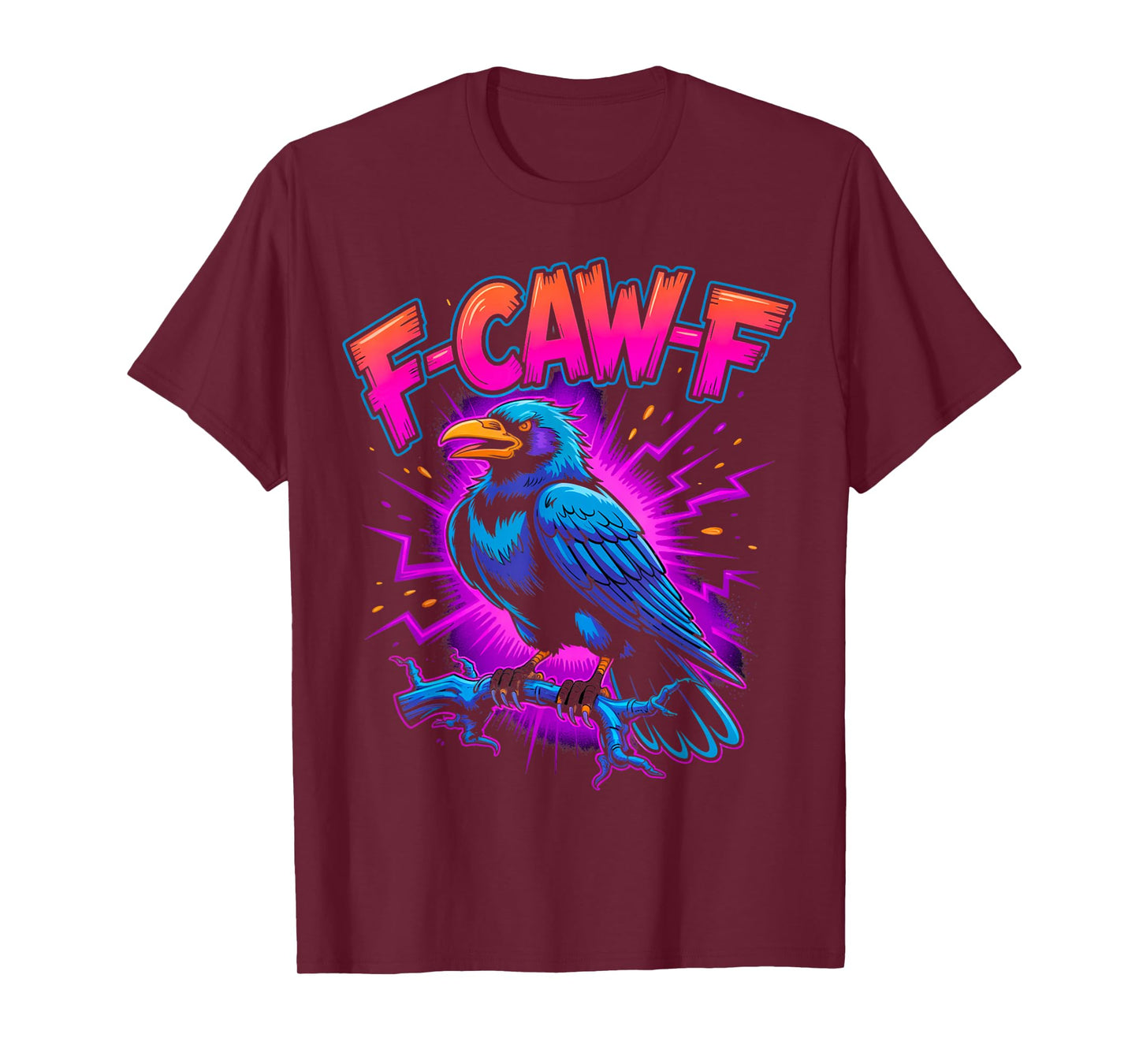 Black Bird Funny Crow F-Caw-F Retro T-Shirt