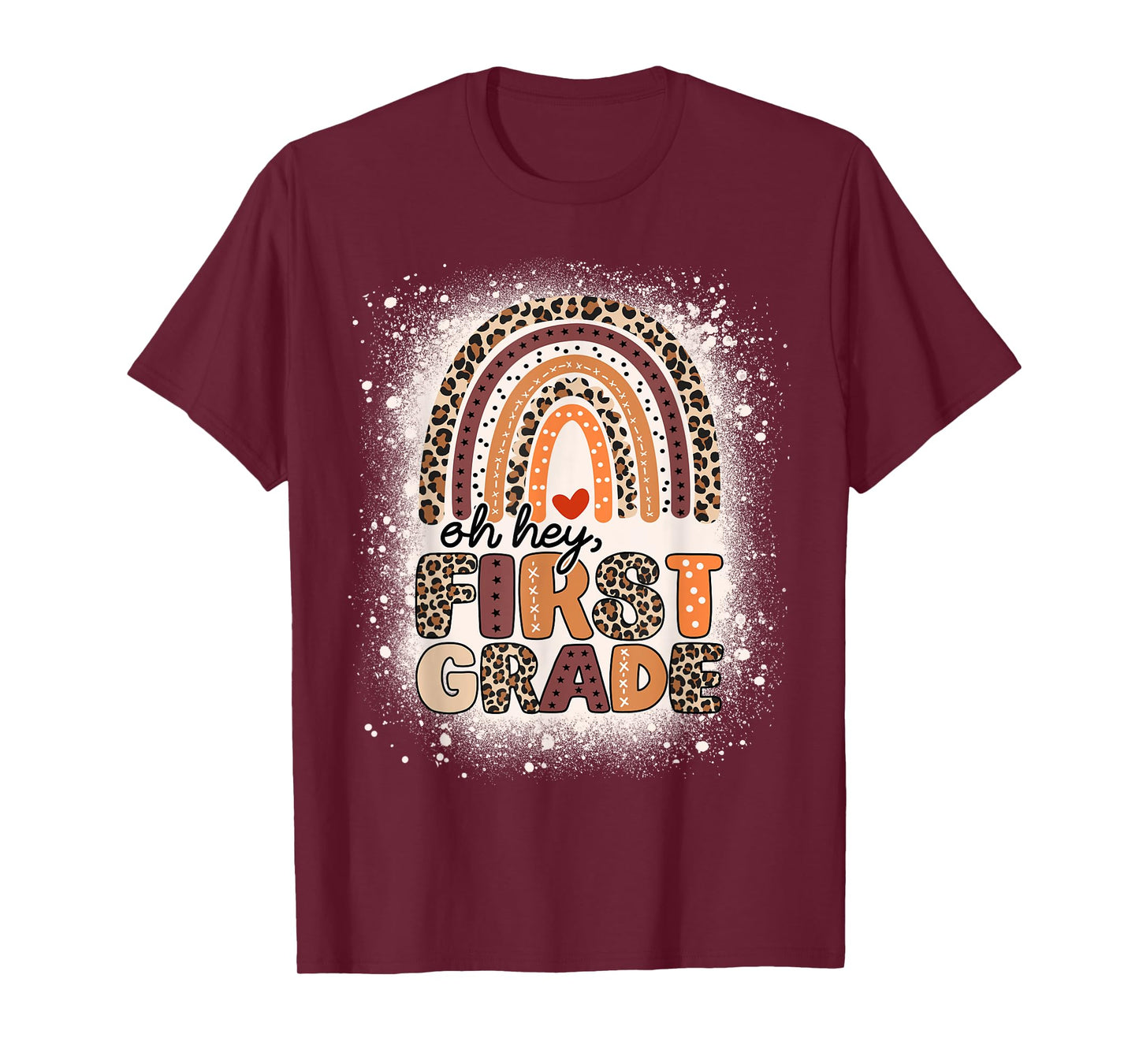 Oh Hey First Grade Rainbow Bleached 1st Day Of School Girls T-Shirt