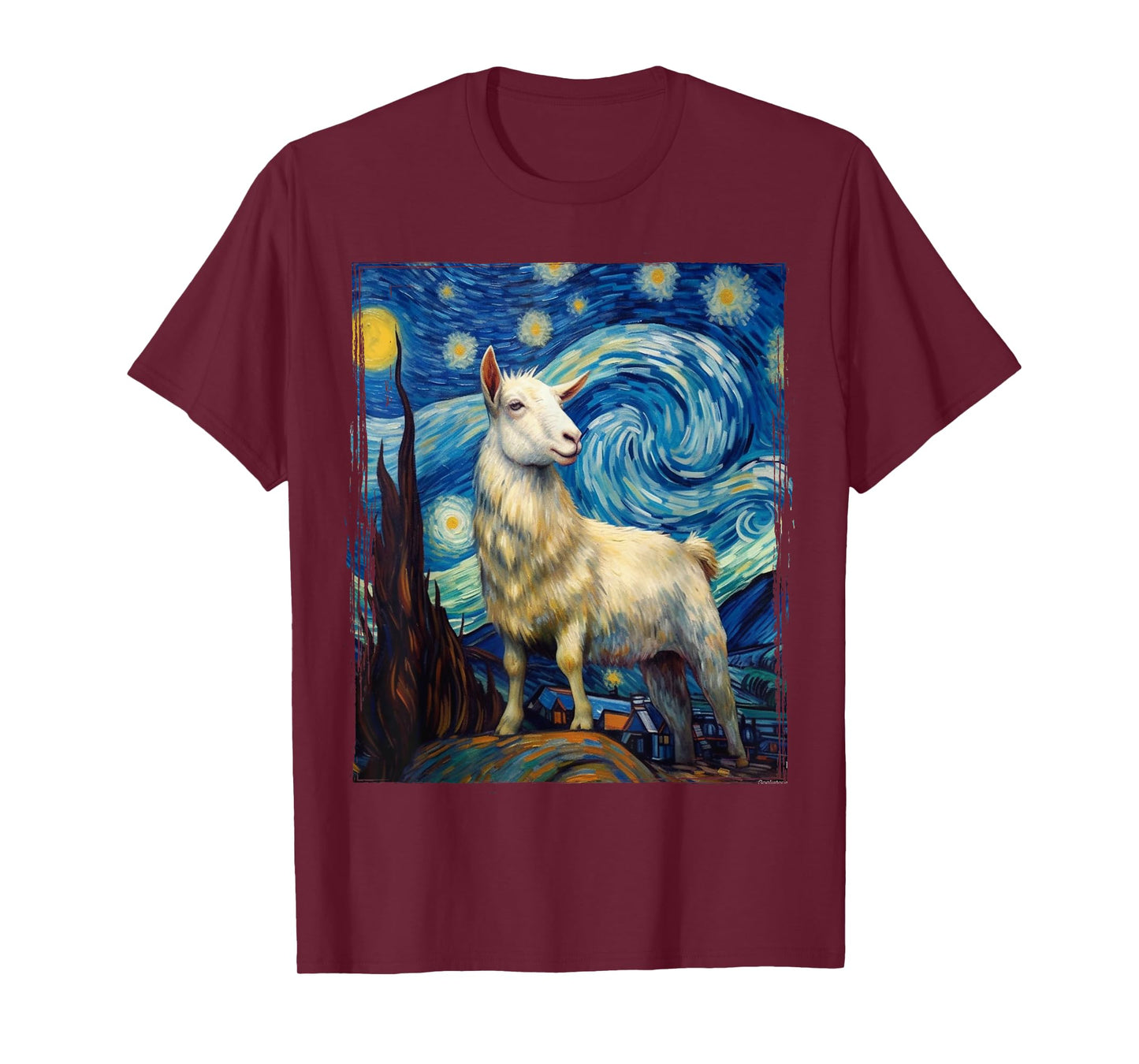 Mountain Goat art Van Gogh Mountain Goat T-Shirt