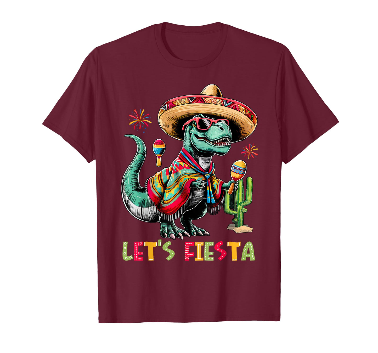 Let's Fiesta Mexican Dino T rex Cinco De Mayo Toddler Boys T-Shirt