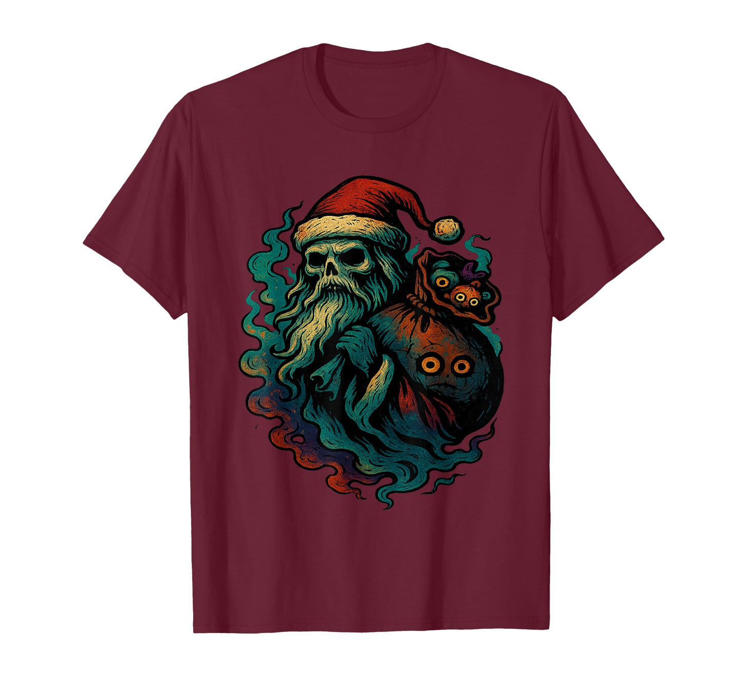 Scary Santa Creepy Skull Christmas Horror Holiday Gothic T-Shirt