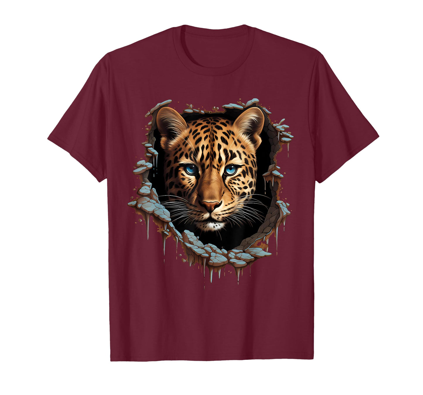 Leopard Artwork Wall Drawing Wildlife Animal Print Nature T-Shirt