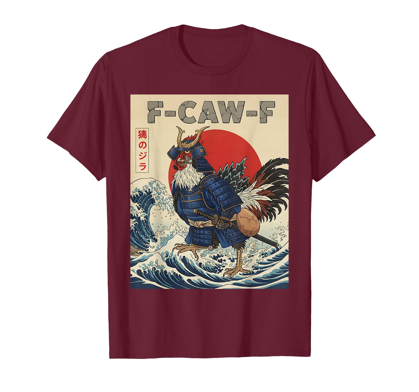 Funny Samurai F-Caw-F Chicken Warrior Japanese Chicken Ninja T-Shirt