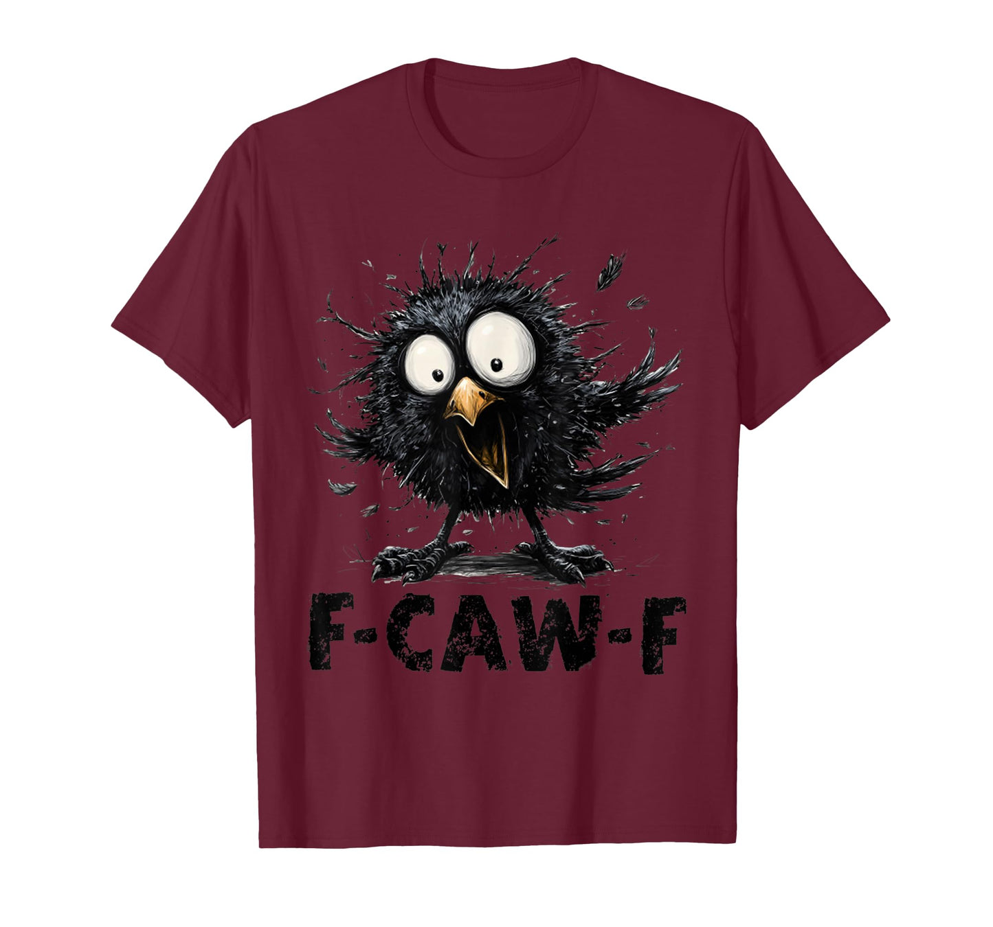 Black Crow, F-Caw-F Funny Black Bird Moon Gothic Adult Humor T-Shirt