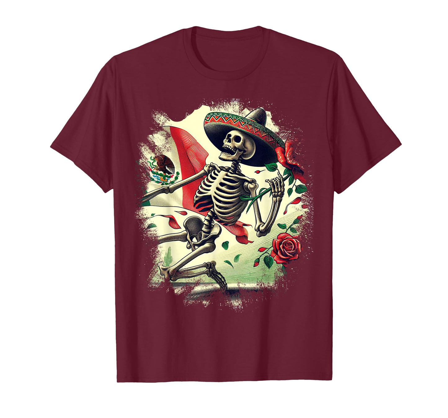 Mexico Gift Rose Tijuana Mexican Hispanic Pride Poncho T-Shirt