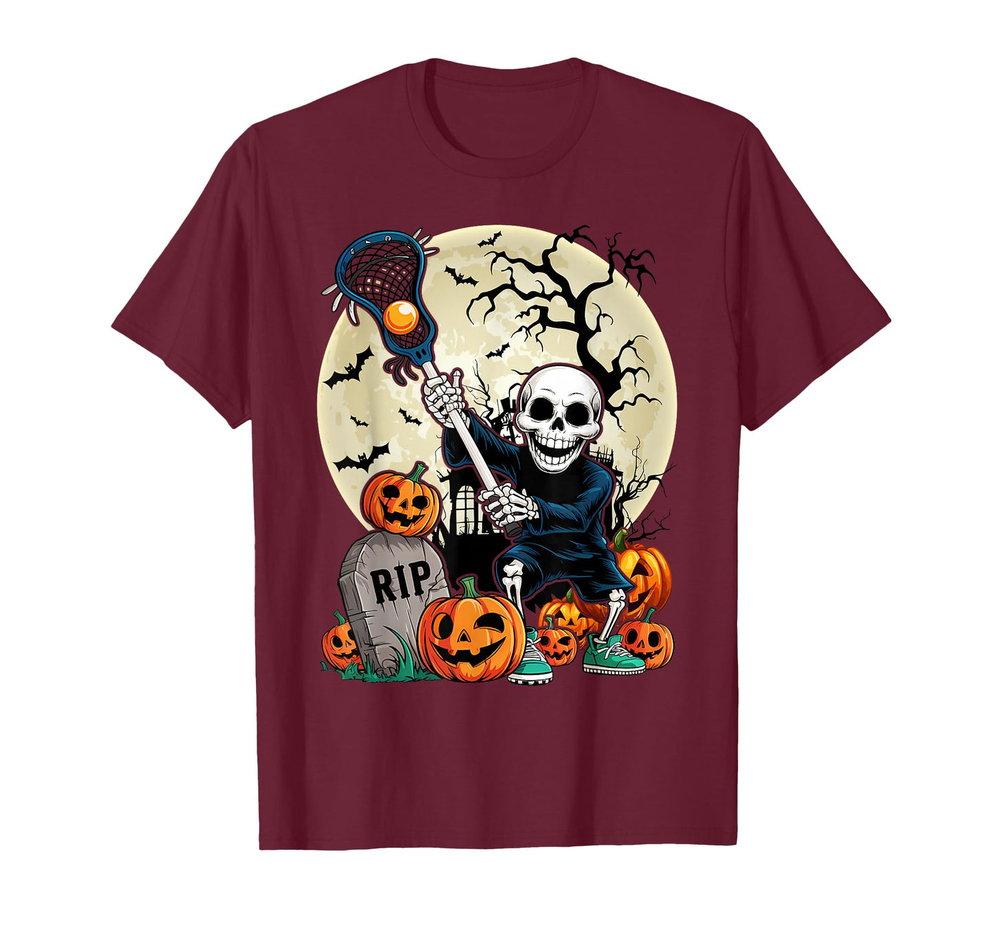 Halloween Skeleton Lacrosse T-Shirt