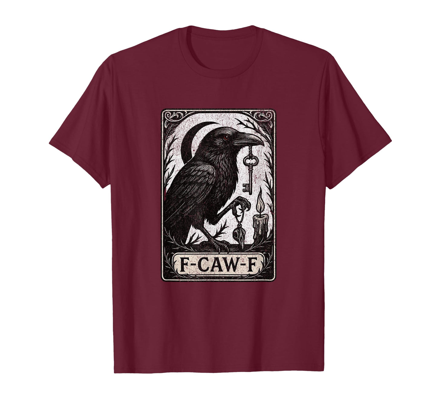 F-CAW-F Black Crow Graphic Meme Adult Humor Design T-Shirt