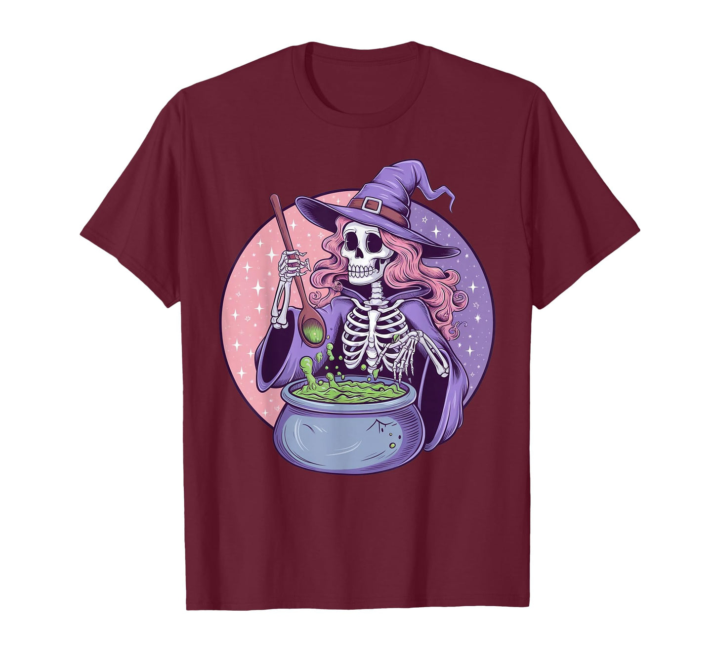 Skeleton Witch mixes Halloween Potion Party Scary October T-Shirt