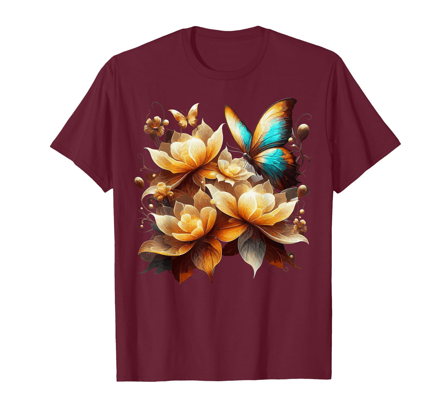 Flower Butterfly Nature Floral T-Shirt