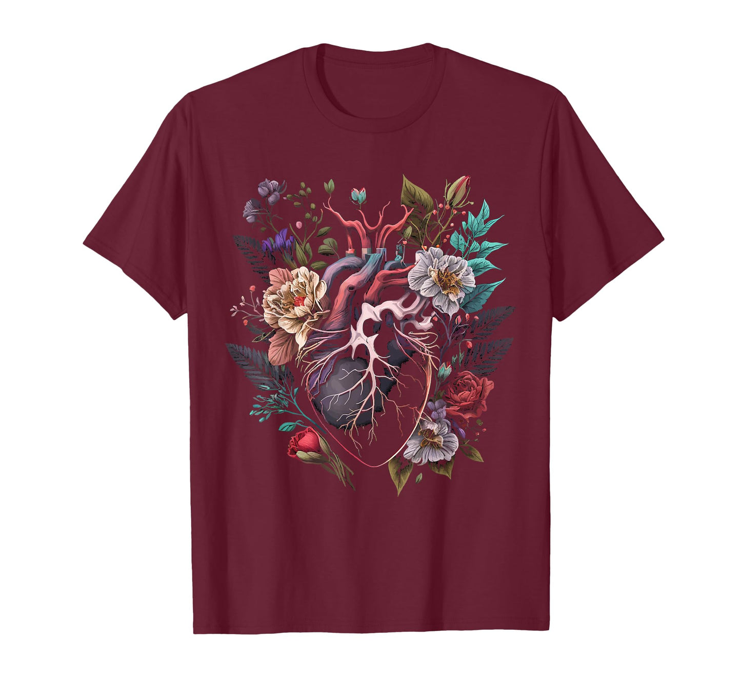 Anatomical Heart And Flowers Show Your Love T-Shirt