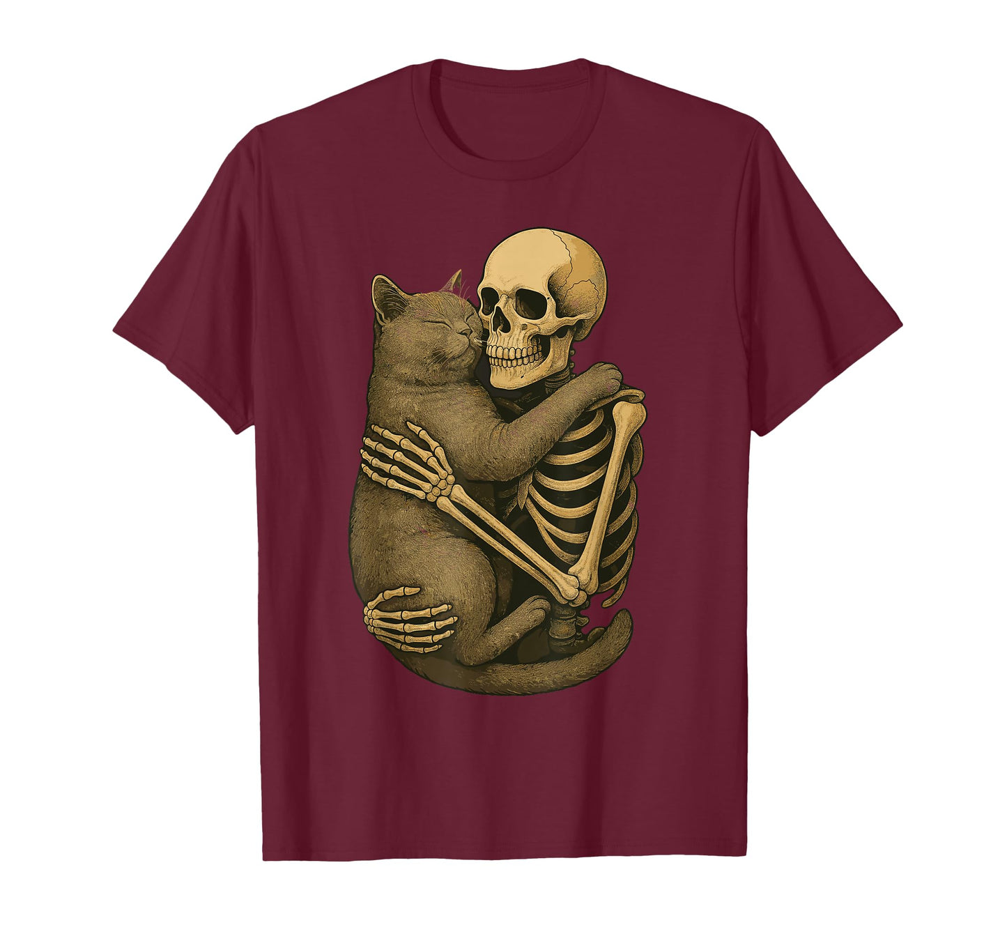 Skeleton Hugging British Shorthair T-Shirt