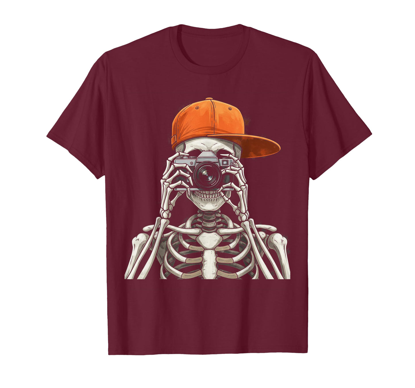 Skeleton Photograph Horror Halloween Funny Spooky Skeleton T-Shirt