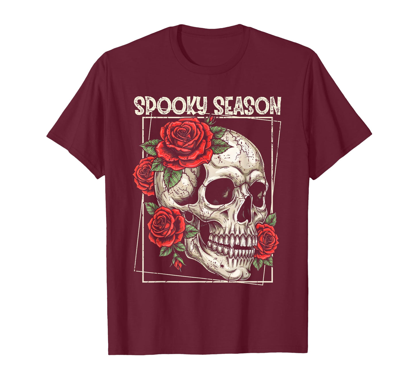 Spooky Season Halloween Skull Creepy Horror Graphic T-Shirt