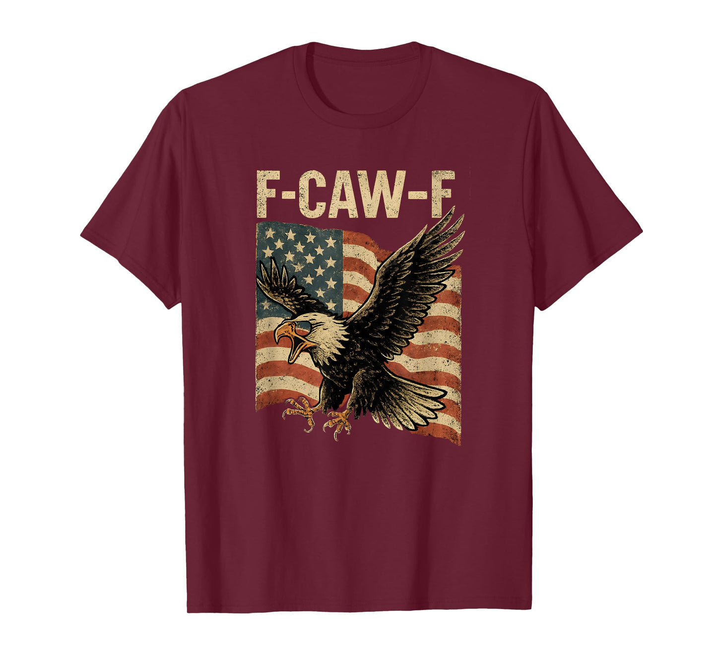 F Caw F Bald Eagle Bird American Flag Vintage 4th of July T-Shirt
