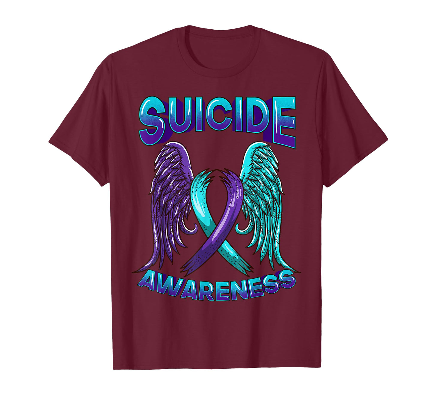 Suicide Awareness Tshirt Ribbon With Wings Suicide Survivor T-Shirt