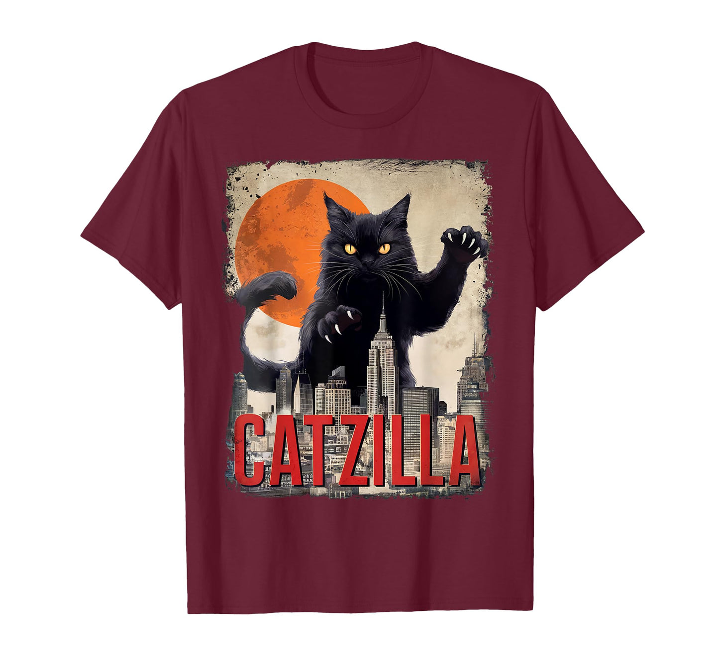 Funny Catzilla Cat Japanese Art Cat Gifts For Men Women Kid T-Shirt
