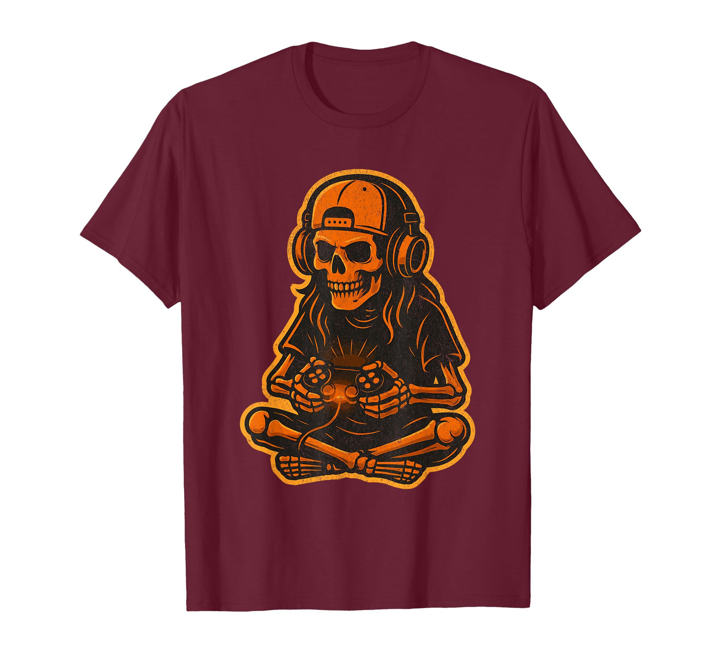 Skeleton Gamer Halloween Spooky Video Game Controller T-Shirt