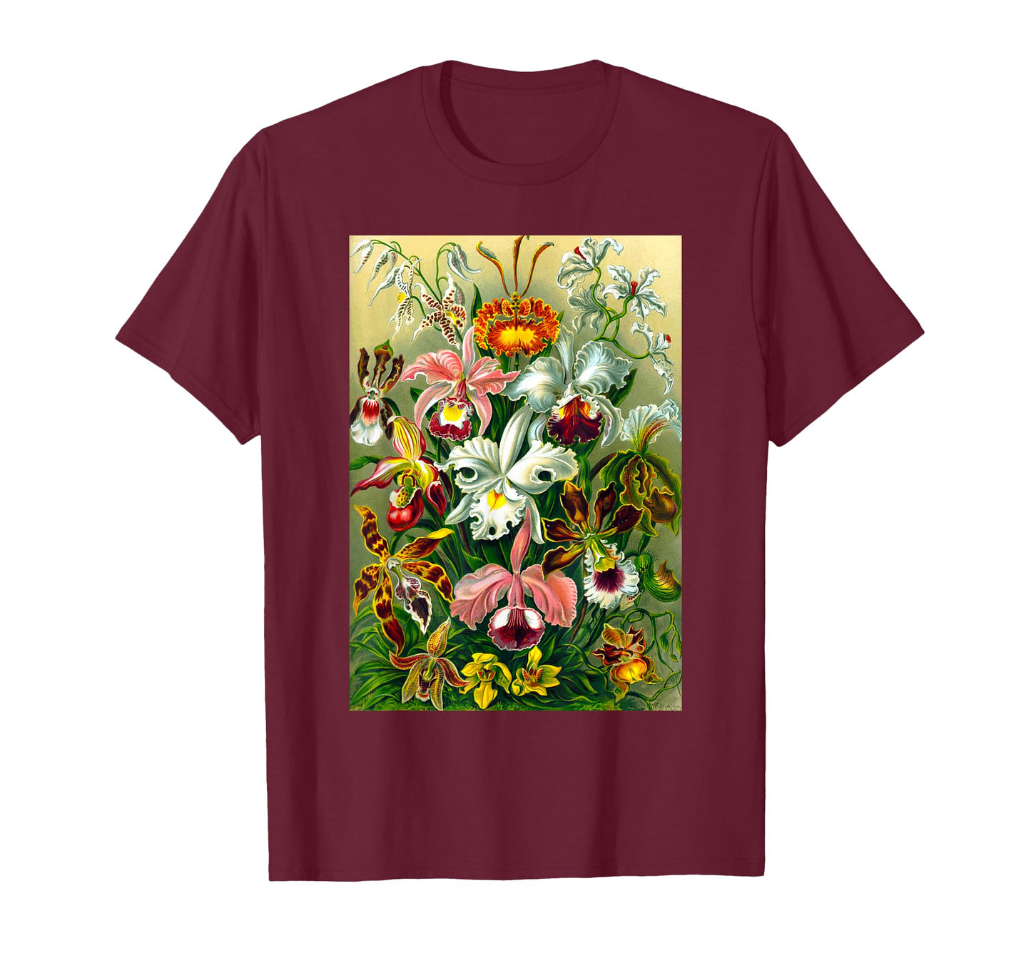 Ernst Haeckel Vintage Biological Botanical Orchid Art T-Shirt