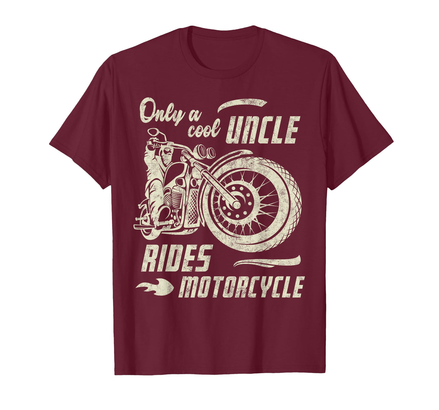 Only a Cool Uncle Rides Motorcycle Father's Day Biker Uncle T-Shirt