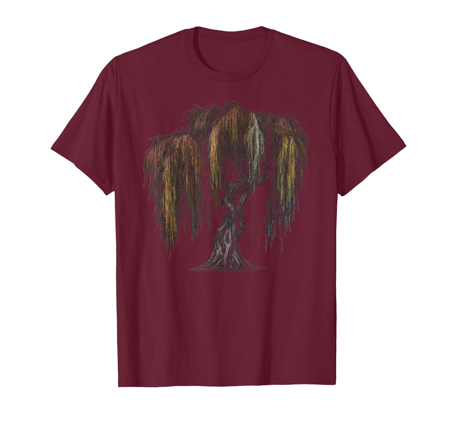 Weeping Willow Tree Forest Nature Hiker Camper Cute Vintage T-Shirt