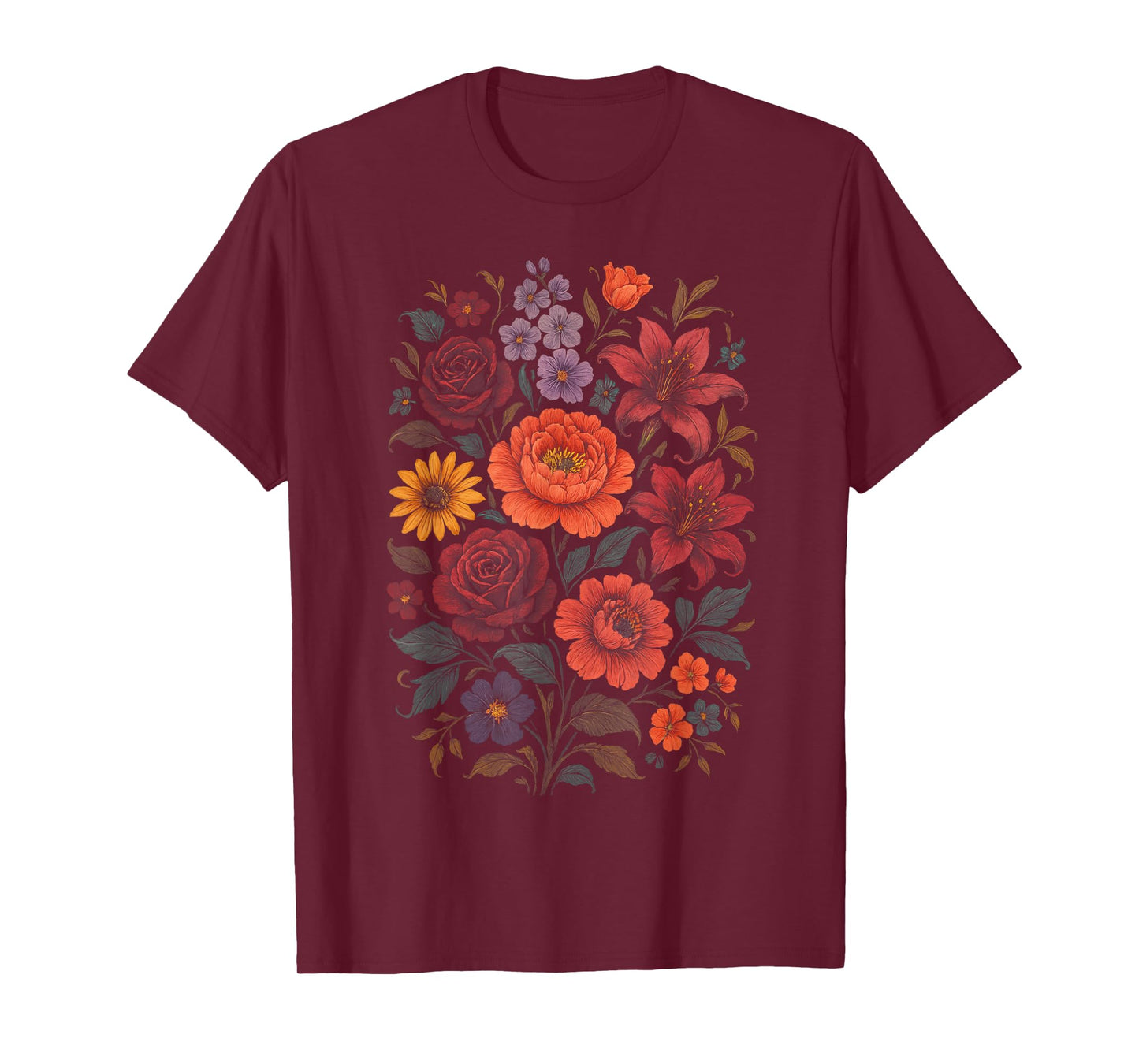 Flowers Botanical Nature Garden Vintage Artistic T-Shirt
