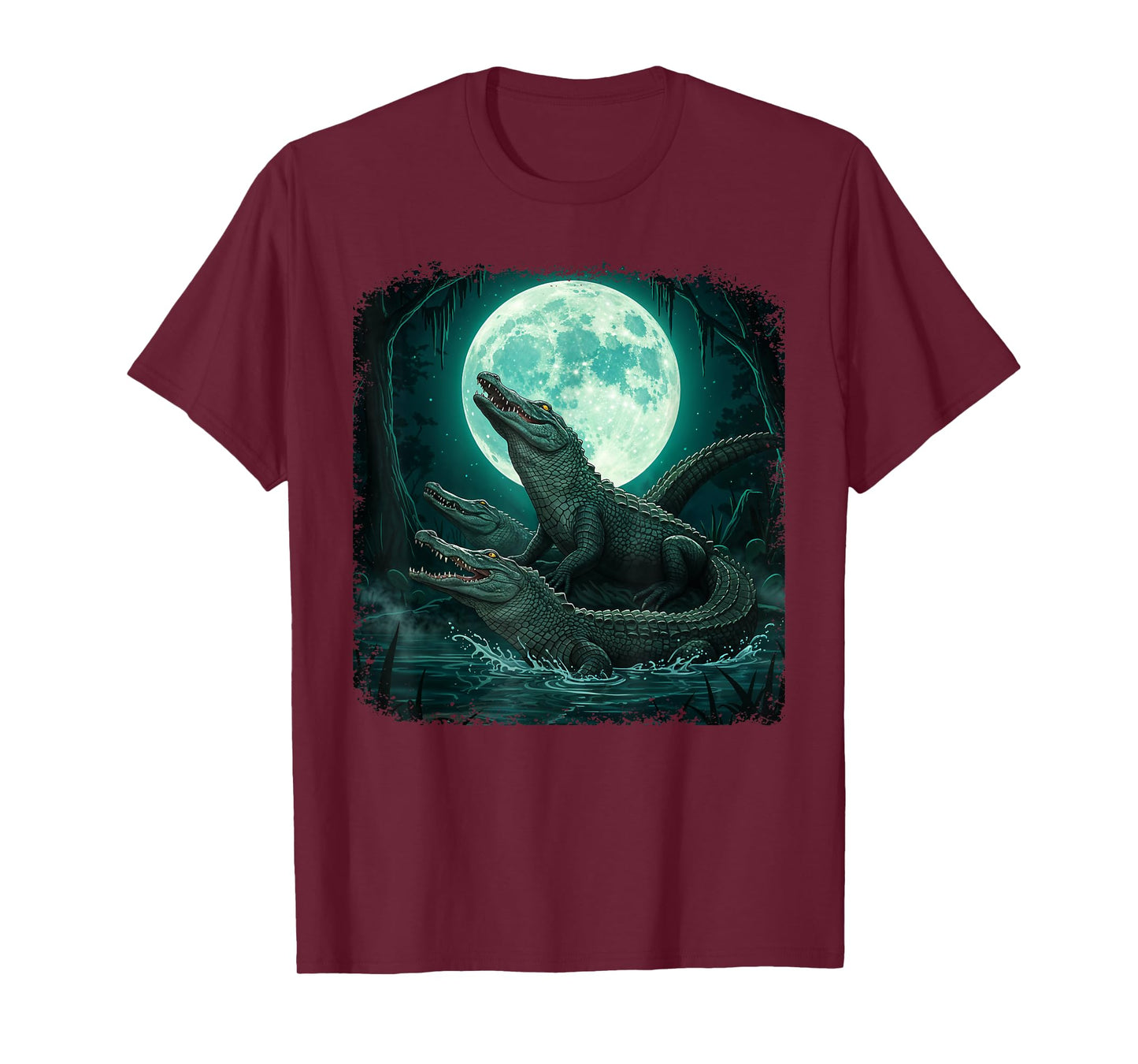 Three Gators Howling at the Moon Alligator Wild 3 Crocodiles T-Shirt