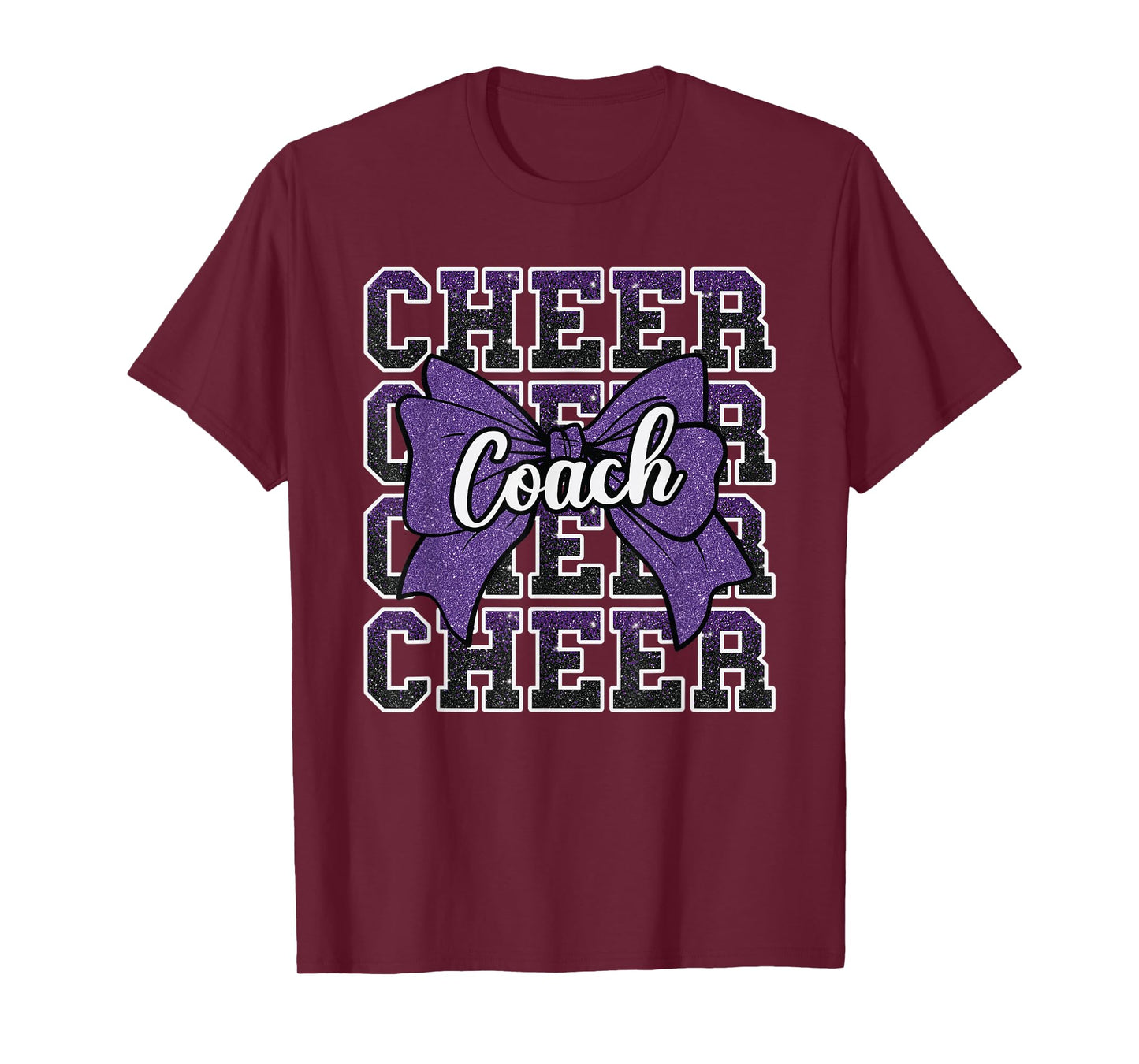 Purple Funny Sport Loud Proud Cheer Coach Dad Father's Day T-Shirt
