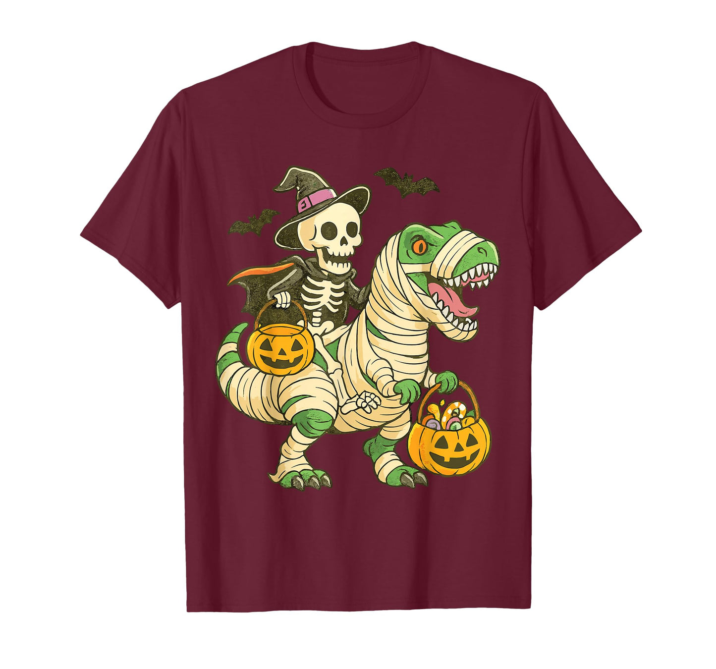 Skeleton Mummy T-Rex Funny Halloween Costume T-Shirt